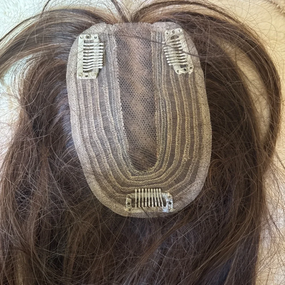 Women's Lace Hair Topper with Large Base & 20”  Long Straight Synthetic